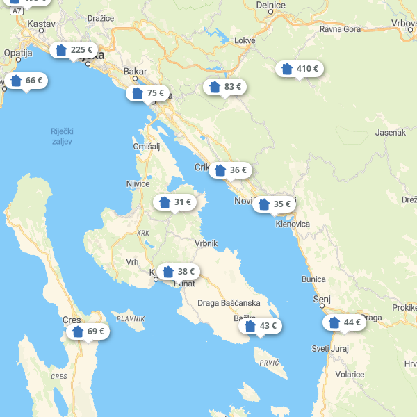 Landkarte Kvarner Bucht