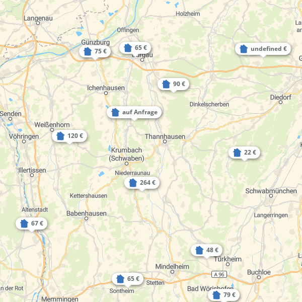 Landkarte Schwaben