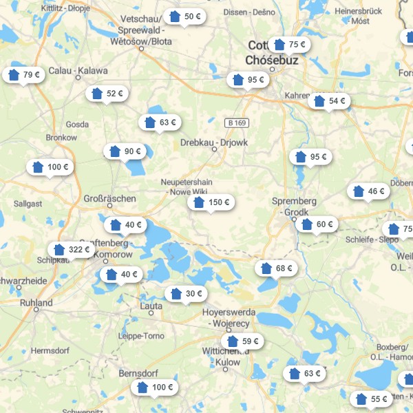 Landkarte Niederlausitz