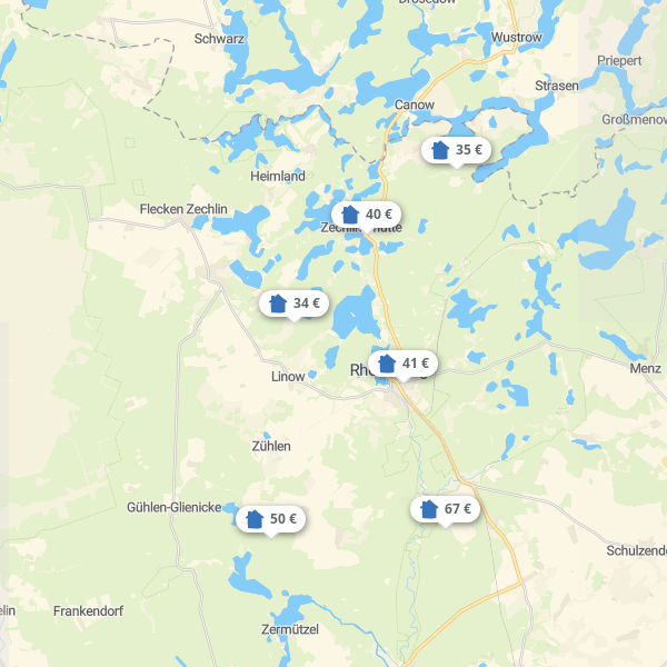 Landkarte Ruppiner Seenland