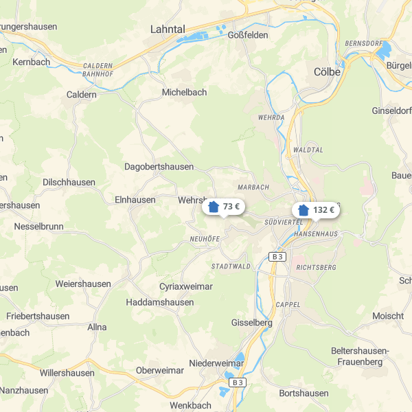 Landkarte Marburg-Biedenkopf
