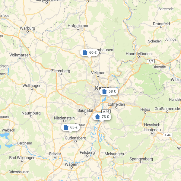 Landkarte Region Kassel