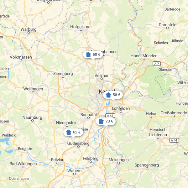 Mapa Region Kassel