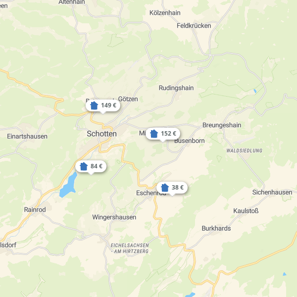 Landkarte Vogelsberg Region