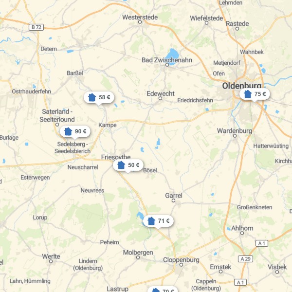 Landkarte Oldenburger Münsterland
