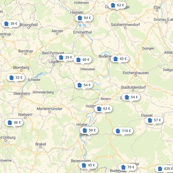 Landkarte Weserbergland