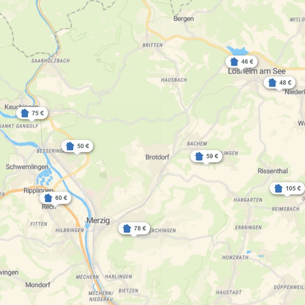 Landkarte Merzig-Wadern