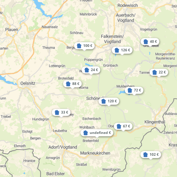 Landkarte Vogtland