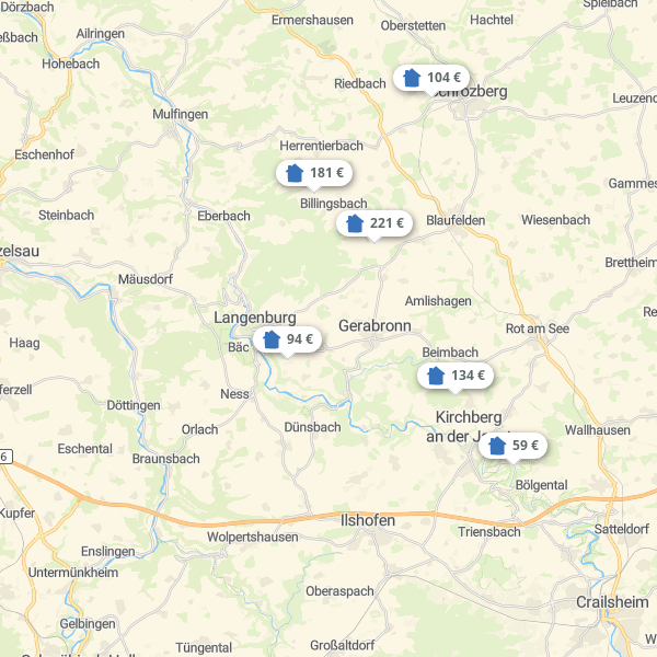 Landkarte Hohenlohe