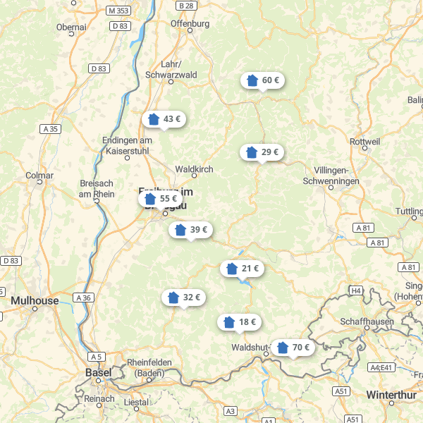 Landkarte Südschwarzwald