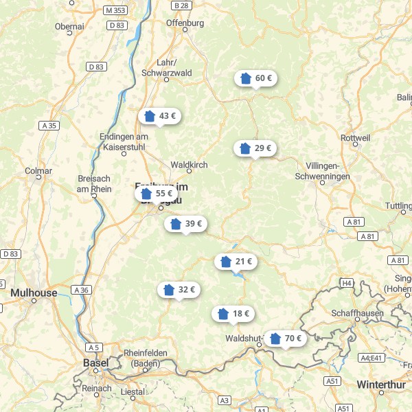 Landkarte Schwarzwald