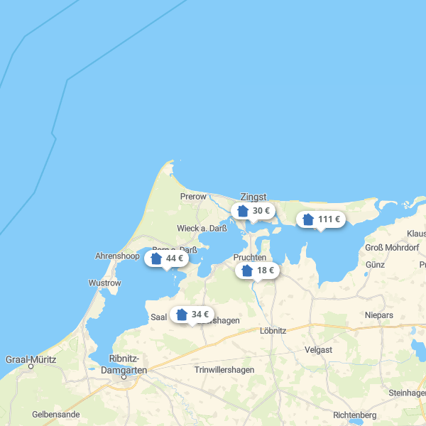 Landkarte Fischland-Darß-Zingst