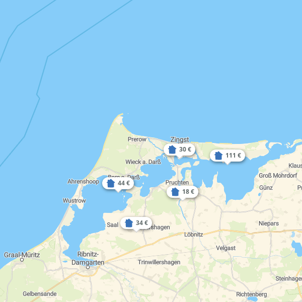 Carta geografica Fischland-Darß-Zingst