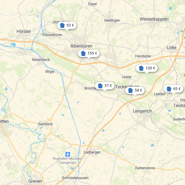 Landkarte Münsterland