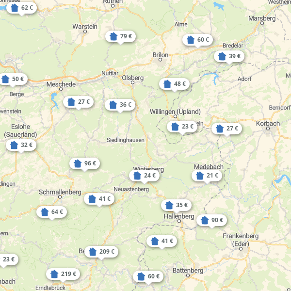 Landkarte Sauerland