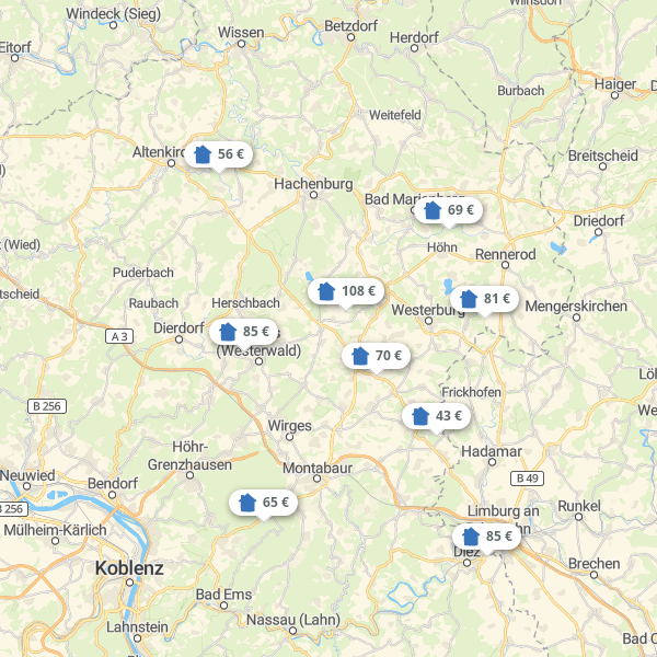 Landkarte Westerwald