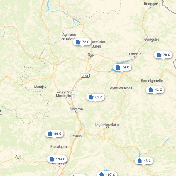 Landkarte Alpes-de-Haute-Provence
