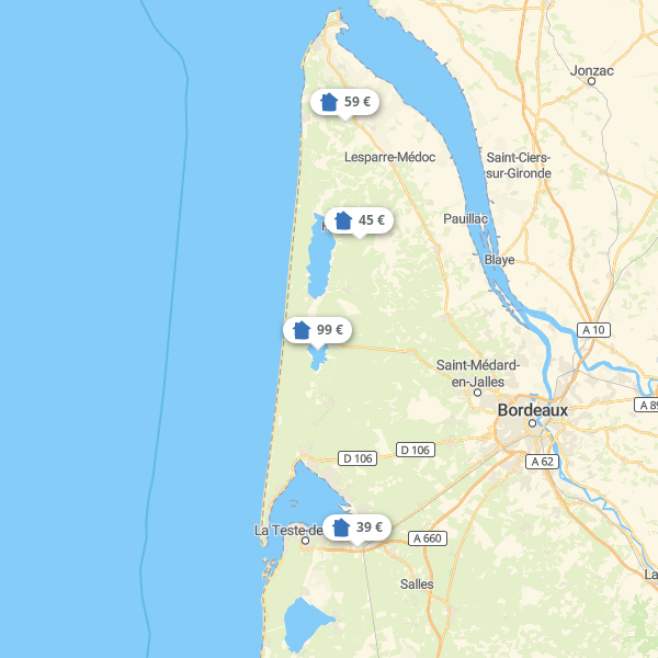 Landkarte Gironde