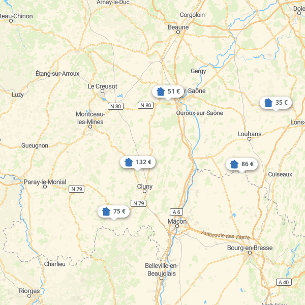 Landkarte Saône-et-Loire