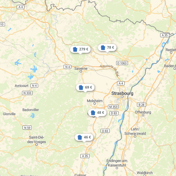 Landkarte Bas-Rhin