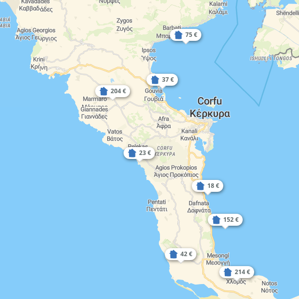 Kaart Corfu