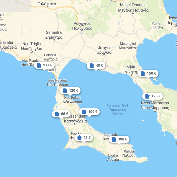 Landkarte Chalkidiki