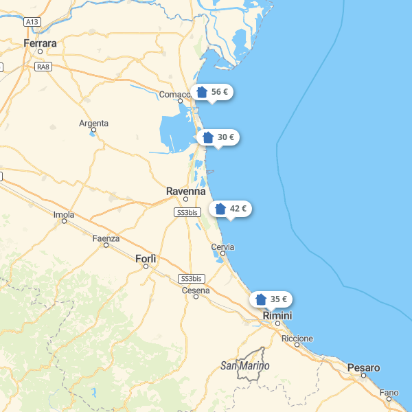 Landkarte Emilia-Romagna