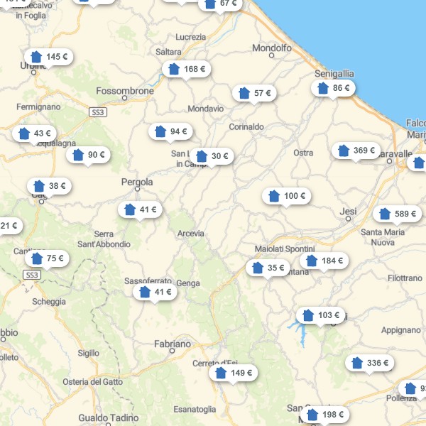 Landkarte Pesaro e Urbino