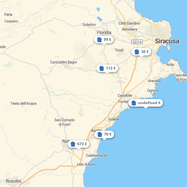 Landkarte Siracusa Region