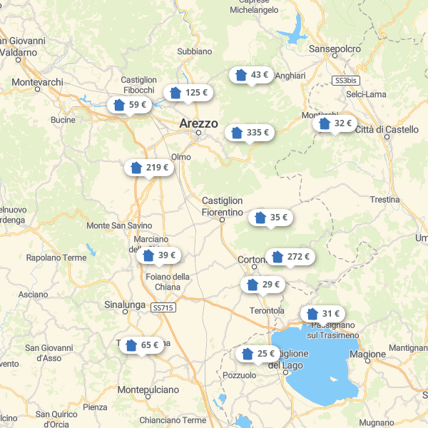 Landkarte Arezzo Region