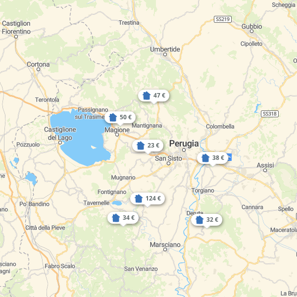 Landkarte Perugia & Umland