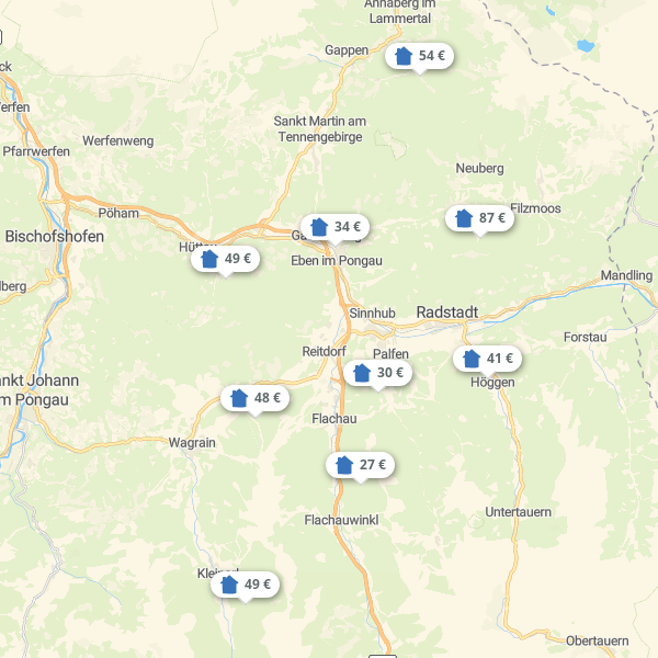 Landkarte Salzburg und Umgebung