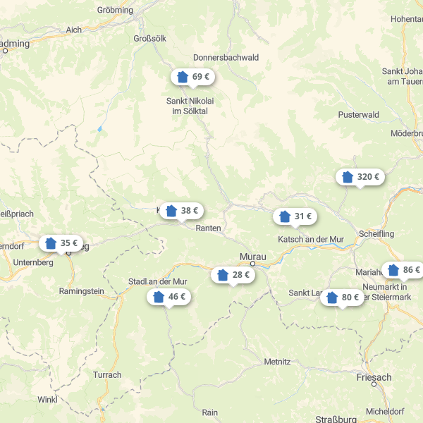 Landkarte Westliche Obersteiermark