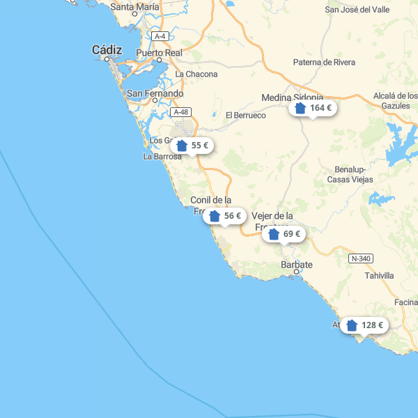 Landkarte Cadiz - Costa de la Luz