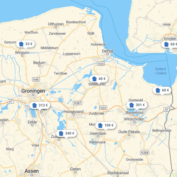Landkarte Groningen & Umland