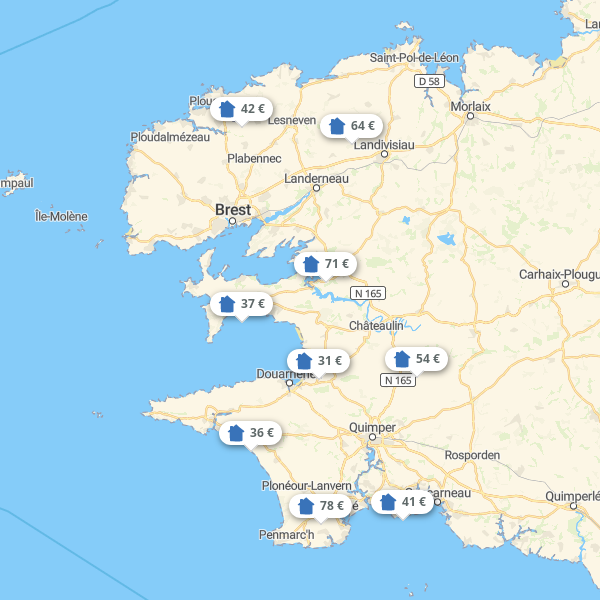 Landkarte Finistere