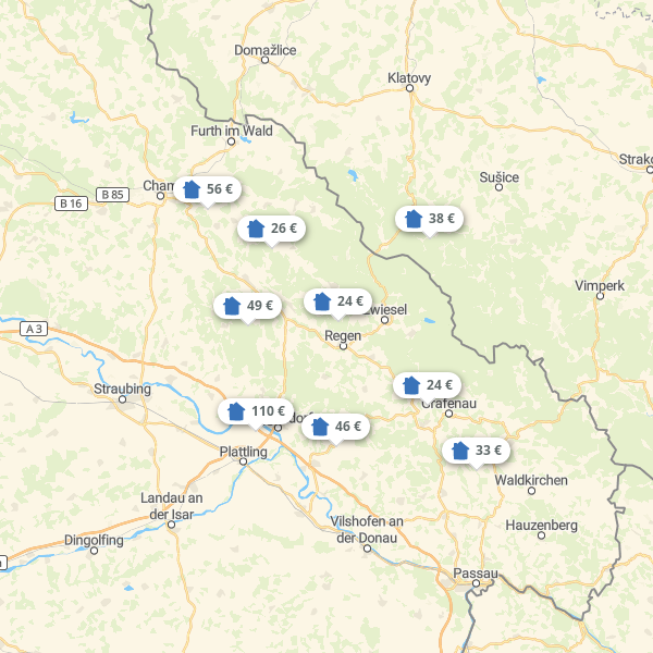 Landkarte Bayerischer Wald