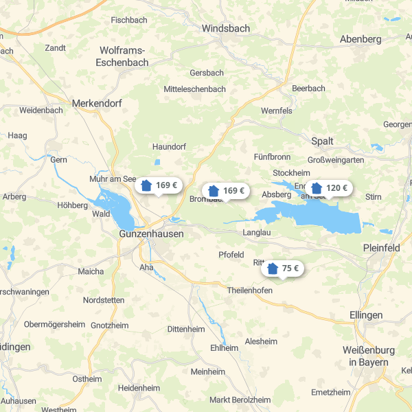 Landkarte Fränkisches Seenland