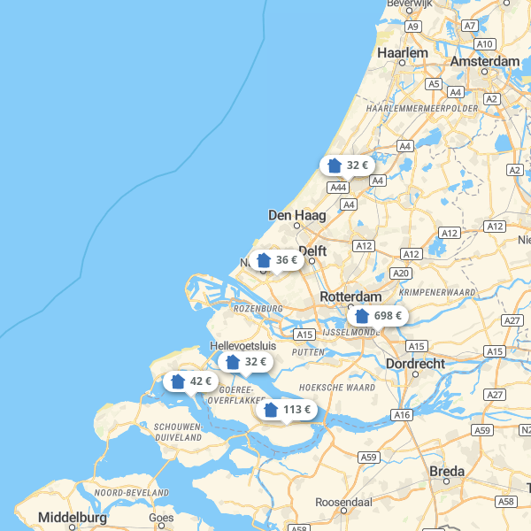 Landkarte Zuid-Holland