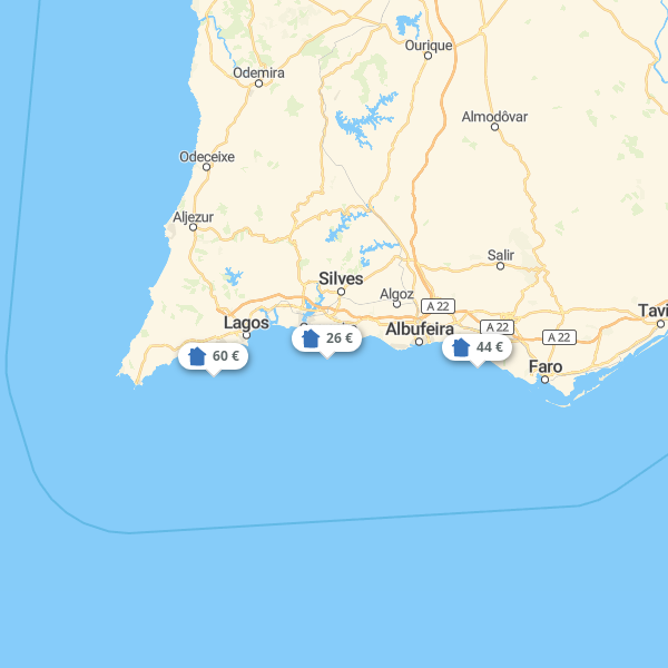Carta geografica Algarve