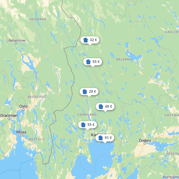 Landkarte Mittelschweden