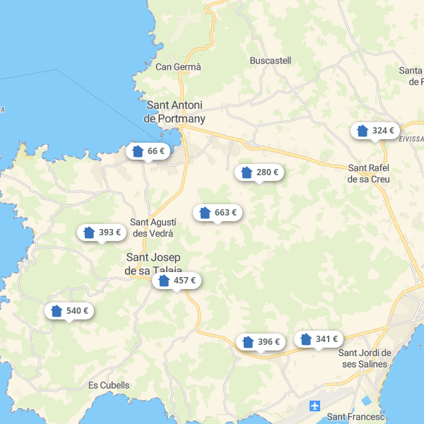 Landkarte Ibiza