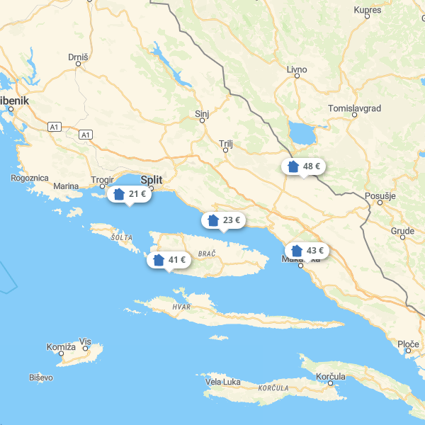 Mapa Split Region