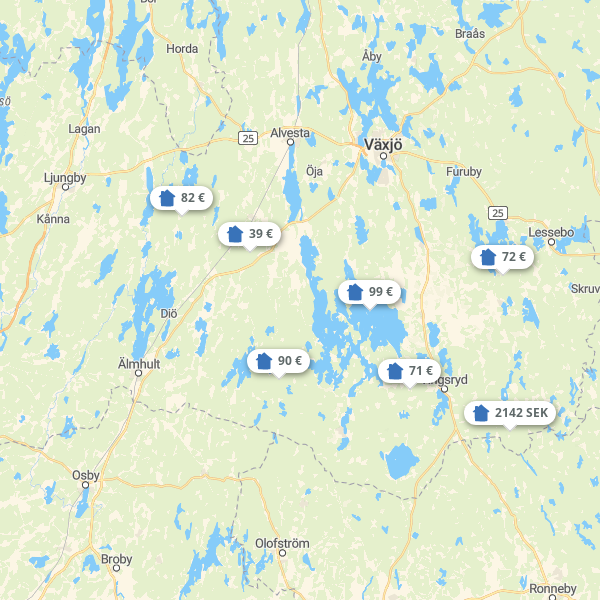 Landkarte Kronobergs Län