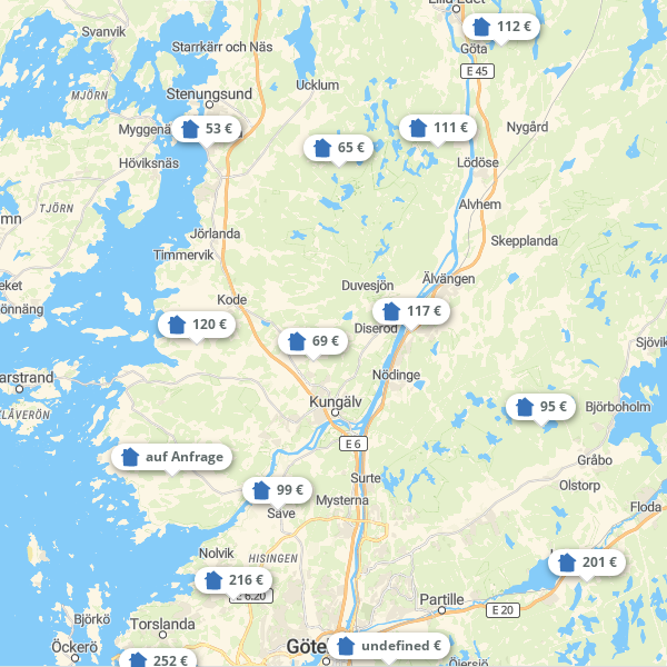 Landkarte Göteborg und Umgebung