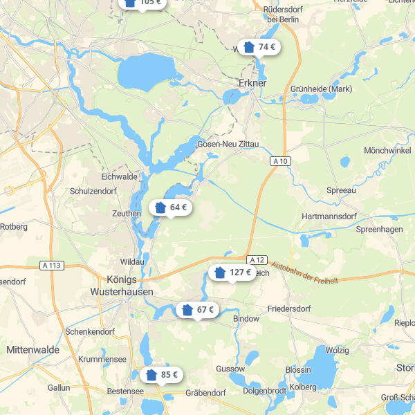 Landkarte Berliner Umland