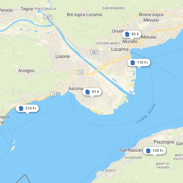 Landkarte Lago Maggiore - Schweiz