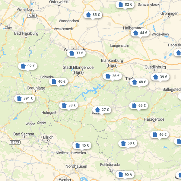Landkarte Harz - Sachsen-Anhalt