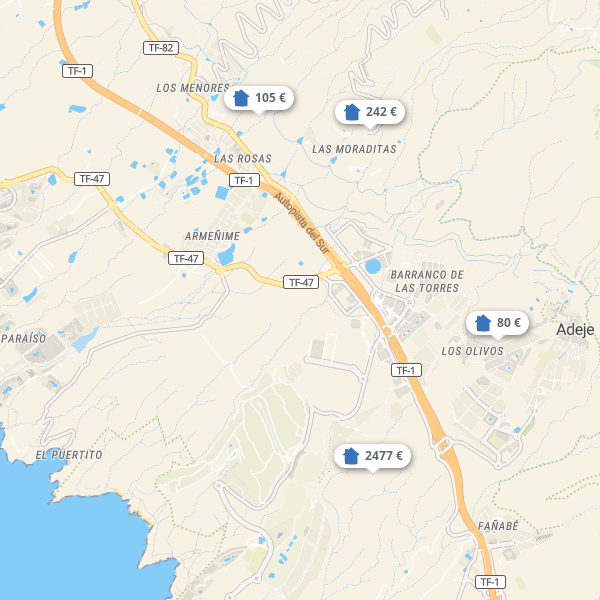 Landkarte Adeje
