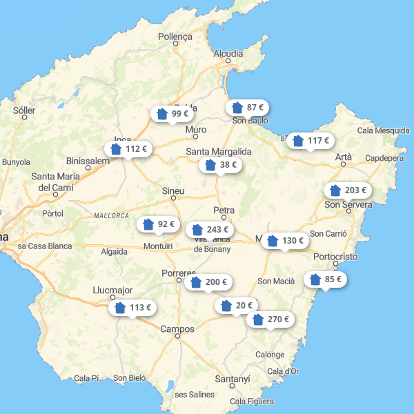 Landkarte Balearen